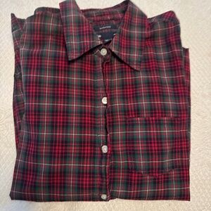 Boyfriend Fit Tailor Plaid Shirt
